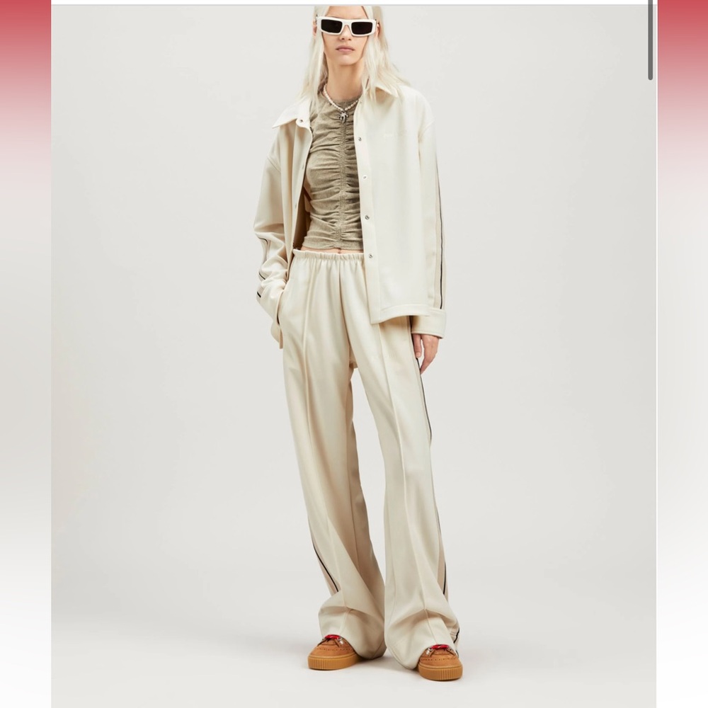 Logo track loose pants